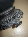 Старая деревянная ваза с резьбой и ручной росписью, фото №5