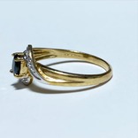 Золотое кольцо с сапфиром и бриллиантами, фото №4