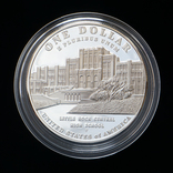 1 Доллар 2007 Десегрегация в образовании - школа в Литл-Рок, США PROOF, фото №3