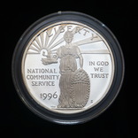 1 Доллар 1996 Корпорация Государственной и Муниципальной Службы. США PROOF, фото №2