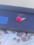 Серебряный мужской перстень с натуральным рубином 6 карат с сертификатом на камень., фото №5