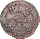 1/4 Stuber 1765 года Кельн Бистум - Максимилиан Фридрих, фото №2