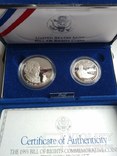 Набор монет США 1 доллар + 50 центов 1993 года "Билль о правах", фото №3