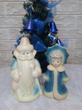 Дед Мороз и Снегурочка,  снеговик, коллекция из резины, фото №8