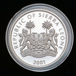 10 Долларов 2001 Лев / Большая Африканская Пятерка Сафари, Сьерра Леоне Позолота, фото №3