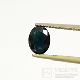 Природный сапфир тёмный индиго 2.04ct 7.5x5.8x4.7mm негрет огранён на заказ, фото №5