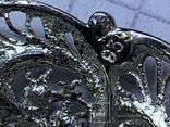 Винтажная круглая серебряная брошь, фото №6