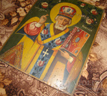Большая икона Николай Чудотворец (52 на 40 см), фото №2
