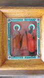 Икона Святой Петр и Павел в серебряном окладе с эмалью, фото №3