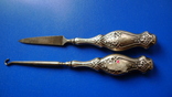 Пилочка для ногтей и крючок (серебро), фото №12