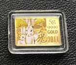 10 $ 2011 Кролик с эмалью. Золото, фото №4