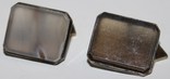 Серебрянные запонки СССР с натуральным камнем (проба 875.,1ЛЮ), фото №3