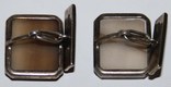 Серебрянные запонки СССР с натуральным камнем (проба 875.,1ЛЮ), фото №8