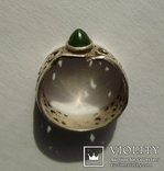 Перстень Серебро 925,8ХЮ.Зеленый камень., фото №8
