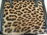 Старинная стильная женская сумка Натуральный мех леопарда и кожа, фото №3