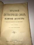 1906 Всемирная Литература. Краткий Систематический Словарь. 2части.., фото №3