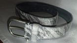 Кожаный ремень со стриженным мехом, фото №2