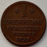 Брауншвейг-Люнебург-Каленберг-Ганновер 1 пфенниг 1729 год, фото №2