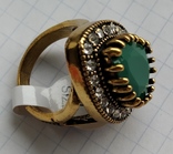 Кольцо "Маркиза" с зеленым камнем, photo number 7