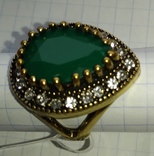 Кольцо "Маркиза" с зеленым камнем, фото №10
