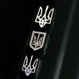 Тризуб. Серебряный знак на закрутке в форме украинского национальный герба., фото №2