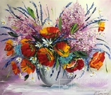 Картина «Букет цветов» масло мастихин, фото №2