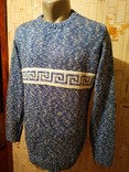 Оригинальный меланжевый свитер. Джемпер ESTHHIR Греция коттон р-р М, фото №3