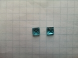 Два одинаковых квадратных голубых топаза, фото №5