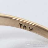 Золотое кольцо-печатка с черным агатом и бриллиантом, фото №4