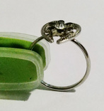 Кольцо скань сердечко с камнями, фото №4