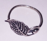 Кольцо с листом мельхиор серебрение, клеймо., фото №2