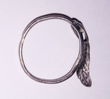 Кольцо с листом мельхиор серебрение, клеймо., фото №3