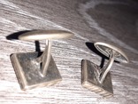 Советские запонки. Серебро 875 проба Серебрянные СССР с натуральным камнем, фото №8