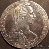 Талер Марии Терезии 1780 год. Лондонская чеканка Серебро 28 грамм. Состояние отличное, фото №2