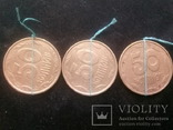 50 копеек 1992 года (2 монеты с поворотом 75° и 70°) + 1994 года (1 монета 15°), фото №2