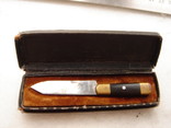 Нож для бумаги миниатюрный в кожаной коробочке, фото №2