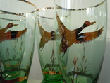 5 стаканов Охота на уток позолота цветное стекло, фото №4