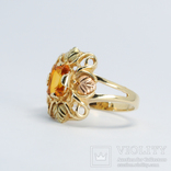 Золотое кольцо (10к) с натуральным цитрином, фото №3