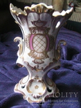 Старинная фарфоровая  ваза с ручной росписью с клеймом 19 ст, фото №6