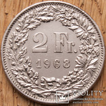 Швейцария, 2 франка, 1968, фото №2
