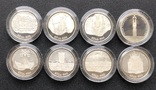 Набор серебряных монет 10 лат 1995-1998 годов. 800 лет Риге. Латвия. 8 монет по 31,1 грамм, фото №6