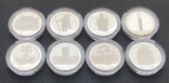 Набор серебряных монет 10 лат 1995-1998 годов. 800 лет Риге. Латвия. 8 монет по 31,1 грамм, фото №7