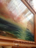 Морской пейзаж парусник корабль море картина шторм флагман, фото №7
