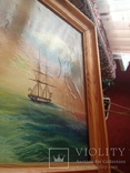 Морской пейзаж парусник корабль море картина шторм флагман, фото №8