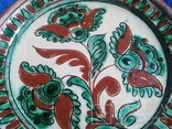 Старая тарелка, глина, ручная работа, ручная роспись, подписная СССР в диаметре 19 см, фото №9