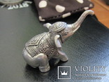 Срібний слон з пробою, вага 55, 46 грм., фото №4