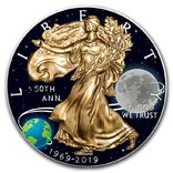 Серебряная монета 1 доллар США 2019 год. Серебро. Тираж 100 экземпляров в Мире., фото №2