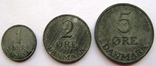 Дания, набор 1, 2, 5 эре 1953 - 1964 гг., фото №2