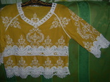 Блузка в этностиле с кружевной отделкой и вышивкой, фото №6