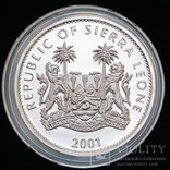 10 Долларов 2001 Большая Африканская Пятерка Сафари, Сьерра Леоне Позолота, фото №3